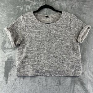 H&M Divided Sweater Women's S Gray Short Sleeves Crop